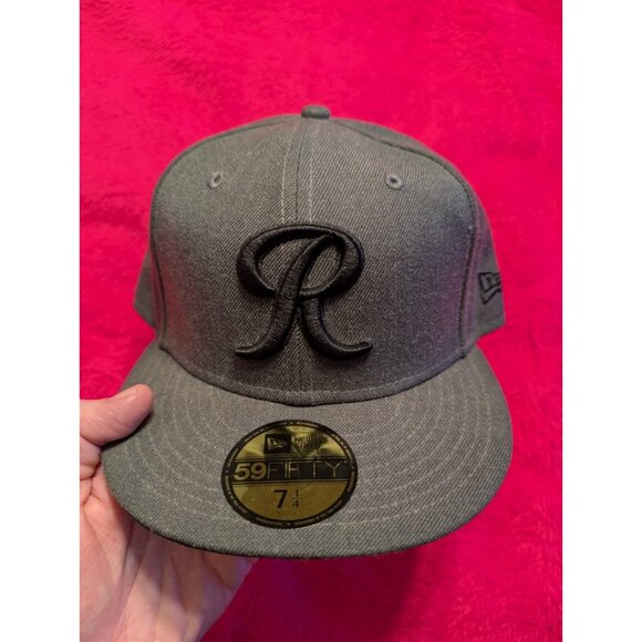 Tacoma Rainiers MiLB New Era 59FIFTY Fitted Hat 7 1/4 Gray Black R Logo Cap - Picture 1 of 10